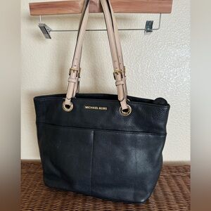 Michael Kors Bedford Medium Black Pebbled Leather Tote Bag